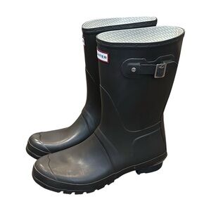 Hunter Original Short Rain Boots Dark Grey W23758 Women’s 11 $165